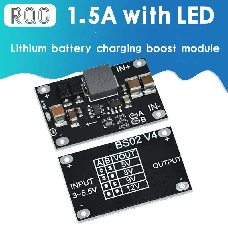 1/5PCS DC-DC 3V-5.5V to 5V 8V 9V 12V 1.5A 10W Mini Multi-function  Lithium Battery Charging Boost Module With LED Indicator