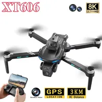 XT606 Mini Drone 8K Professional HD Dual Camera Foldable Obstacle Avoidance Brushless Quadcopter Toy Helicopter Plane Boy Gifts