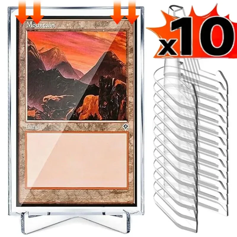 10/1Set Transparent Card Holder Protector Kpop Idol Photocard Waterproof Card Sleeves Acrylic Triangle Card Display Stands