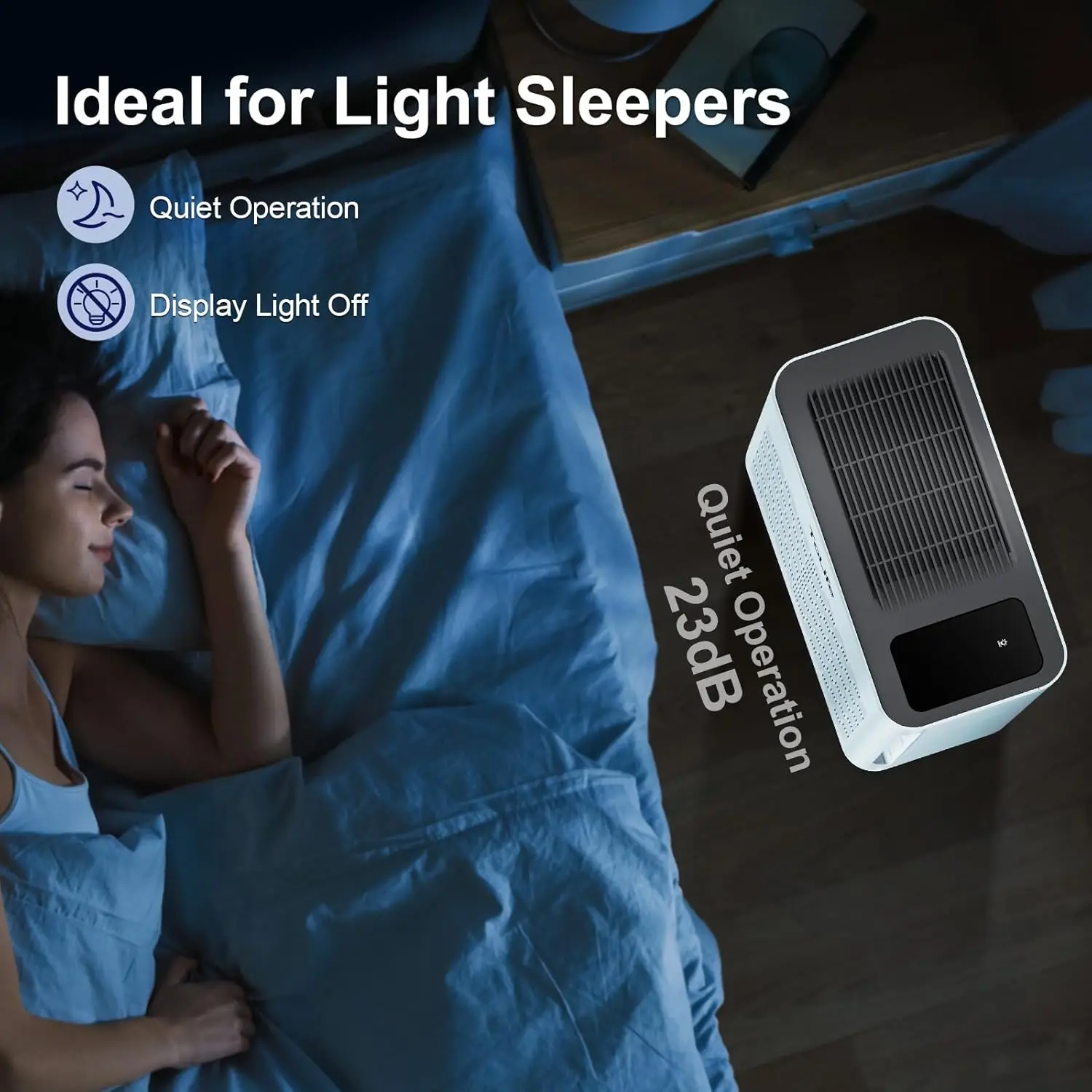 أجهزة تنقية الهواء القوية للمنزل الكبير حتى 2000 قدم 2 مع مستشعر جودة الهواء بشاشة PM 2.5، وضع تلقائي، مؤقت