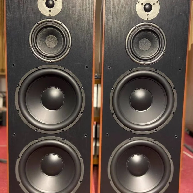 60-120W 3-Way Floor Bookshelf Speaker Dual 12-inch Home Sound Audiophile HIFI Wood Passive Speakers