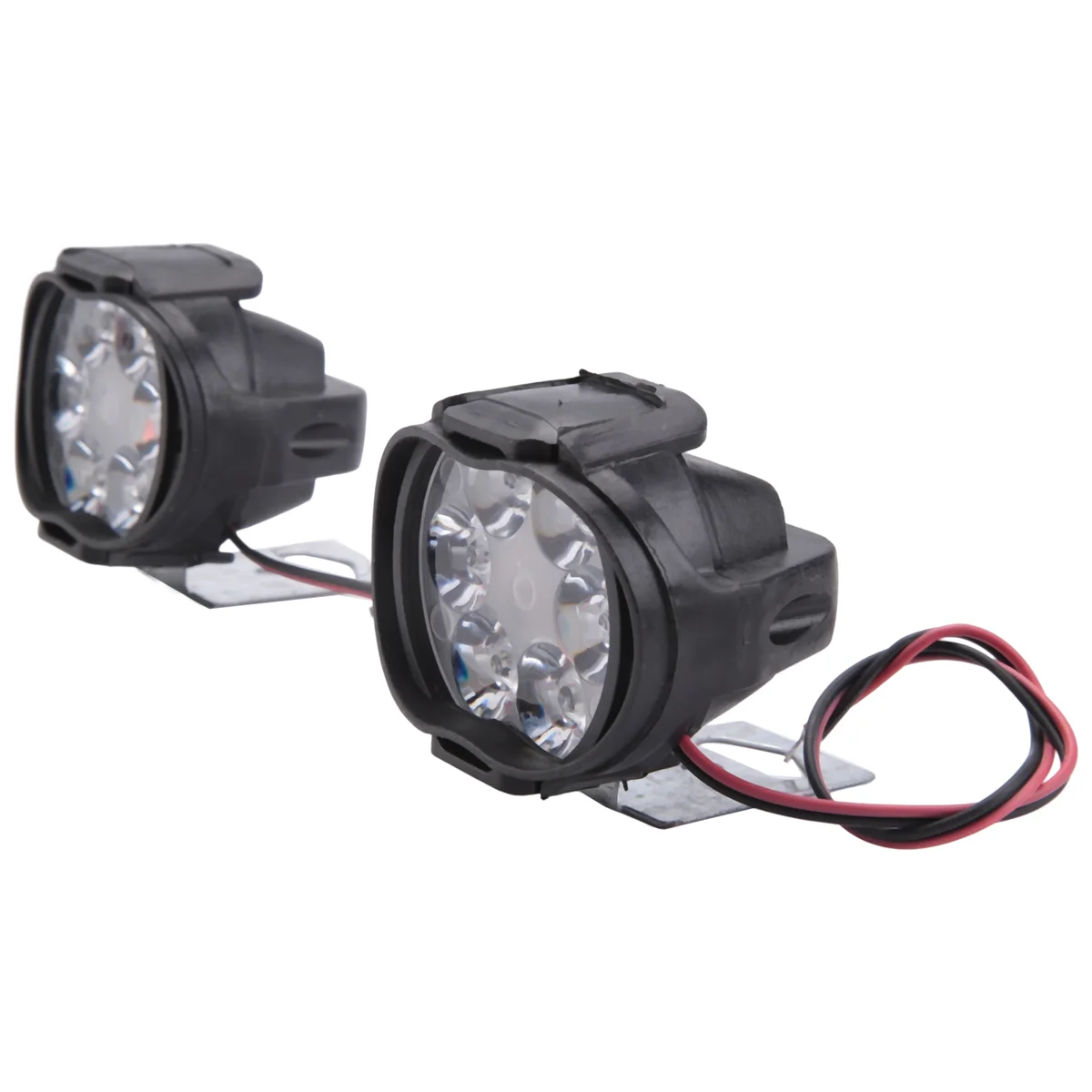 2Pcs 6 Led Motorcycle Light Headlight Assembly 10W 1000Lm Universal Scooter ATV Fog Spotlight 6000K White Car Drl Lamp