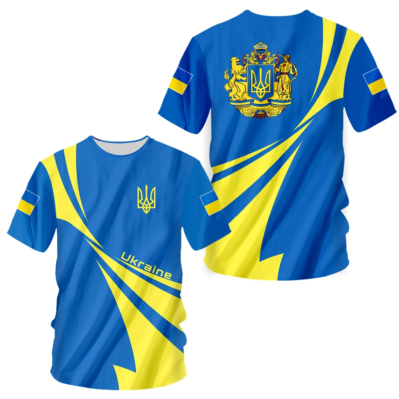 Ukrainian Flag T-shirt for Men Sodiers Tactical Clothing 3D Printed Summer Oversized Short Sleeve Fashion O-Neck Streetwear Tops