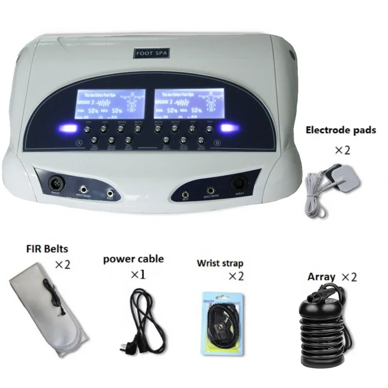 Máquina de desintoxicación de limpieza de iones duales para dos personas, spa desintoxicante para pies con cinturón calefactor y función de acupuntura, desintoxicación de pies Ion Squa