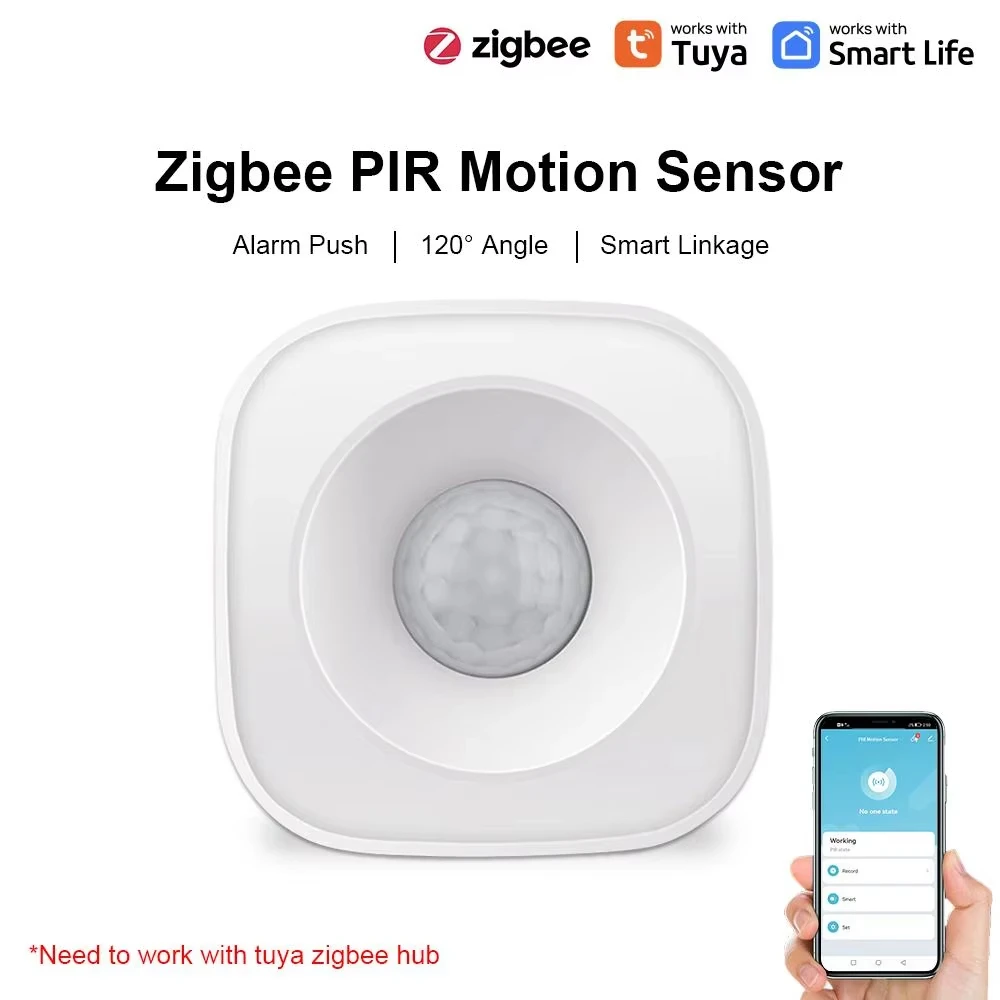 Zigbee PIR Motion Detector Tuya Smart Infrared Sensor Battery Powered Or USB Powered to Work with Smart Life APP