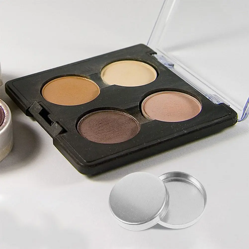 30Pcs Eyeshadow Pan Aluminum Round Refillable Cosmetics Container Travel Makeup Organizer Small Empty Palettes