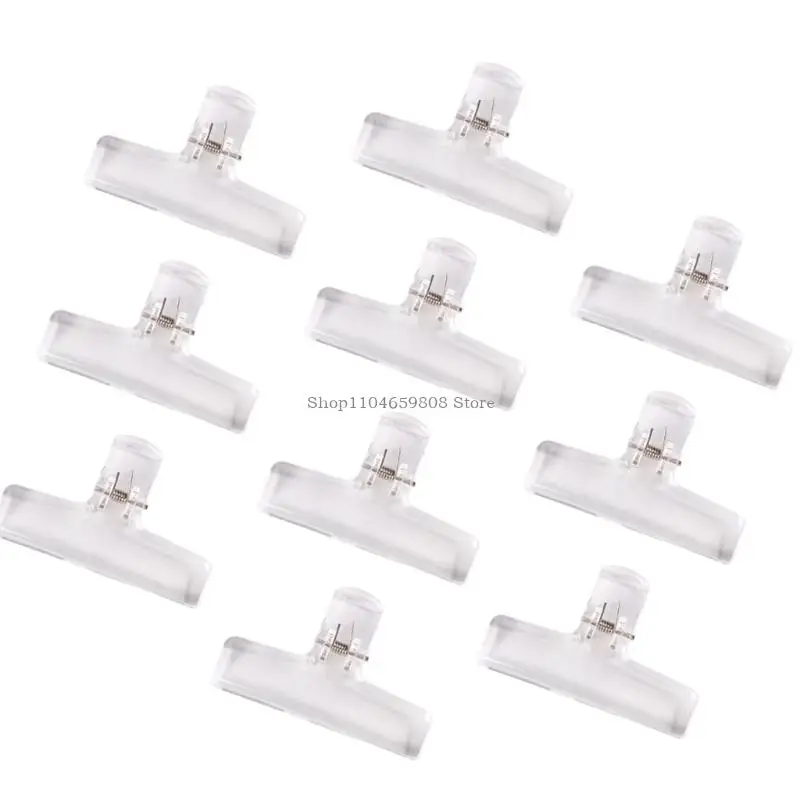 10Pcs Clear Acrylic Paper Clip Paper Clamp for Food Bag Photo Drawing Board