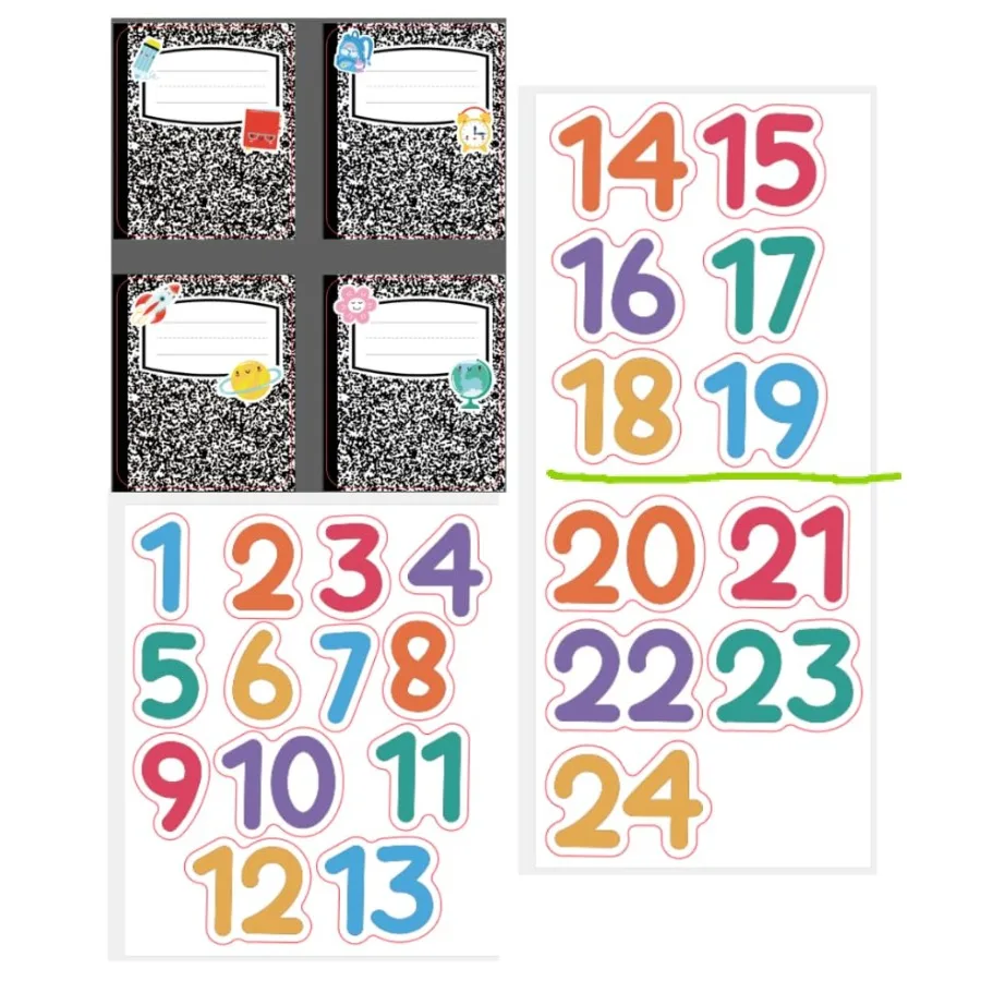 

Desk Name Tags Composition Notebook Classroom Decor