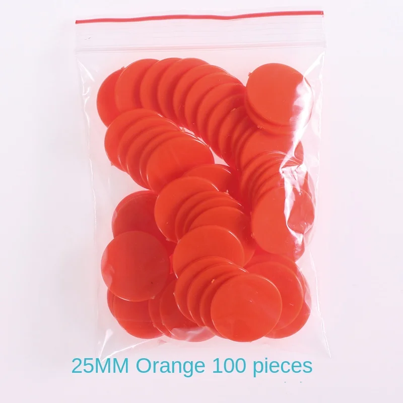 100Pcs/set Plastic Chip Coin Teaching Aids Color Blank Small Round Piece Student Kindergarten Reward Coin Point Coin 25mm