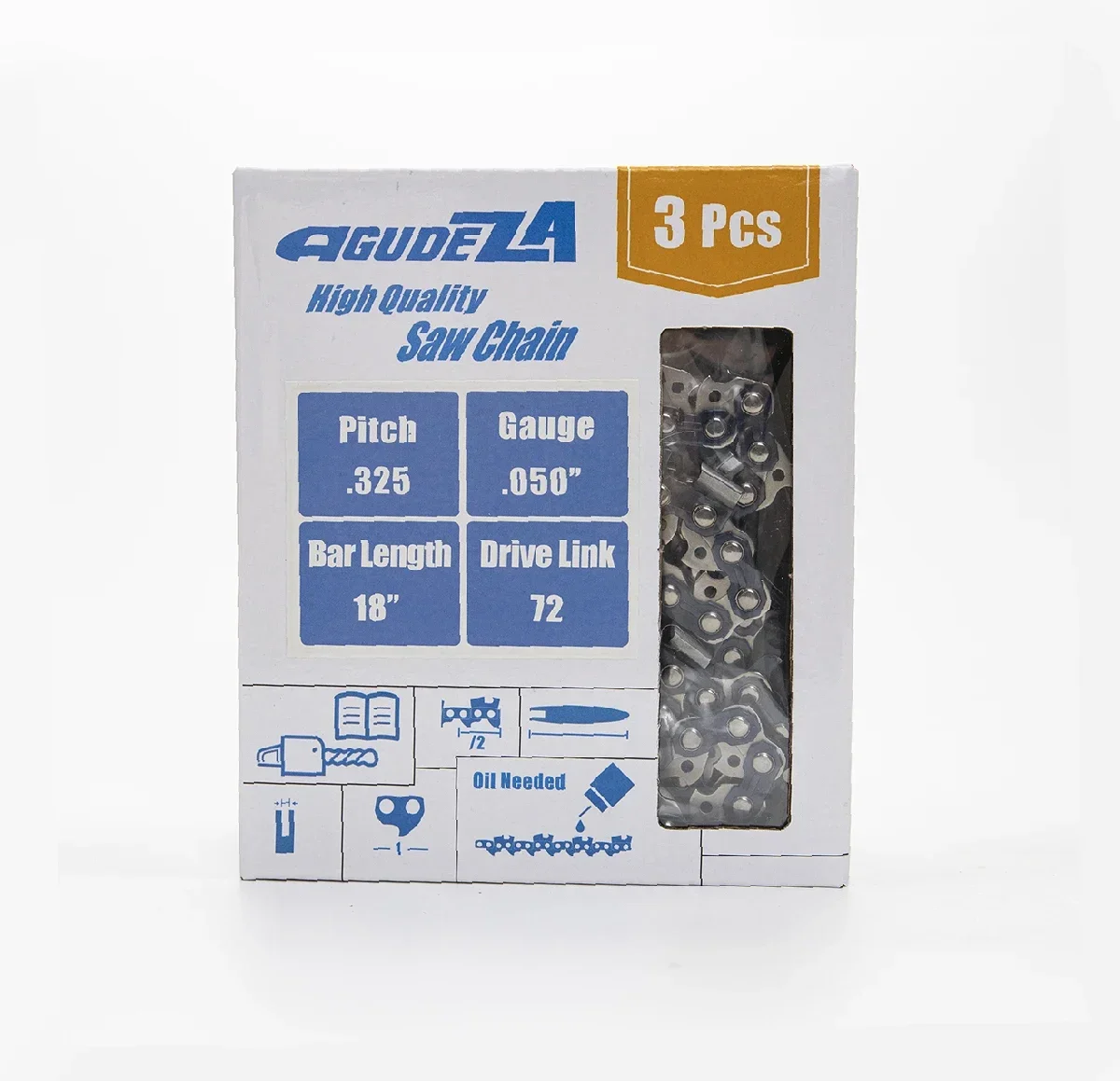 AGUDEZA 3 Pcs 18 Inch Saw Chain .325 Pitch 050\