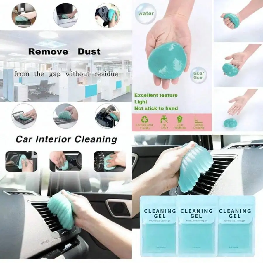 Car Cleaning Gel 3 Pack Car Clean Putty Universal Car Interior Cleaner Slime