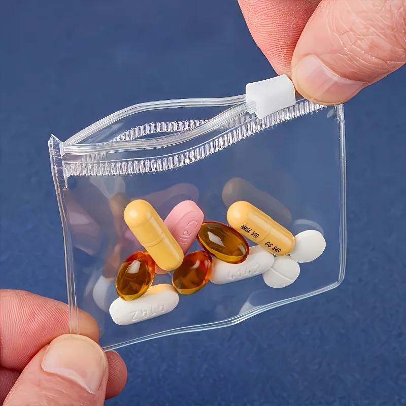 

10 шт. многоразовых сумок для хранения лекарств на молнии, сумка для хранения, портативная дорожная сумка для хранения лекарств, сумка для хранения ювелирных изделий