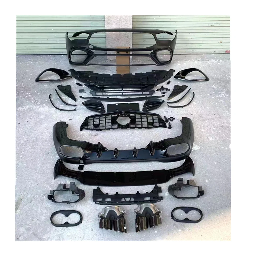 

STLFBody Kit Include Front Bumper Assembly with Grille Rear Lip Exhaust for CLA Class W118 Upgrade to CLA45s AMGs Model