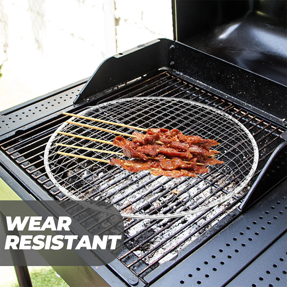 

10pcs BBQ Net Cooking Grate Round Galvanized Wire Mat Disposable Grill for Outdoor Barbecue Fire Pit Mesh Grilling Mats Cooling