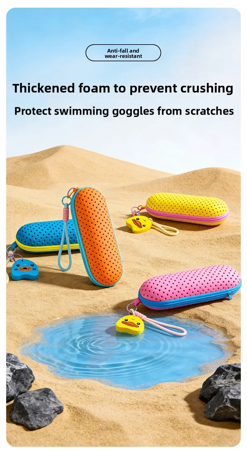 Perforierte EVA-Atmungsaktive Schwimmbrillen-Aufbewahrungstasche mit Griff, Tragbare Brillen- und Sonnenbrillen-Tasche, Schwimmausrüstungszubehör – Detail 3
