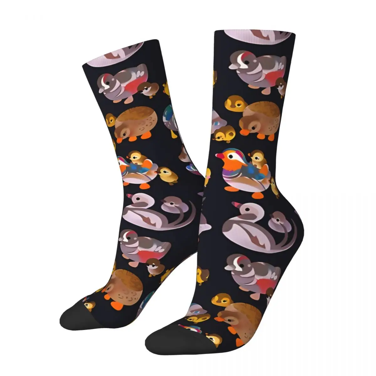 Vintage Duck And Duckling Men's Socks Unisex Novelty Pattern Printed Funny Crew Sock Gift