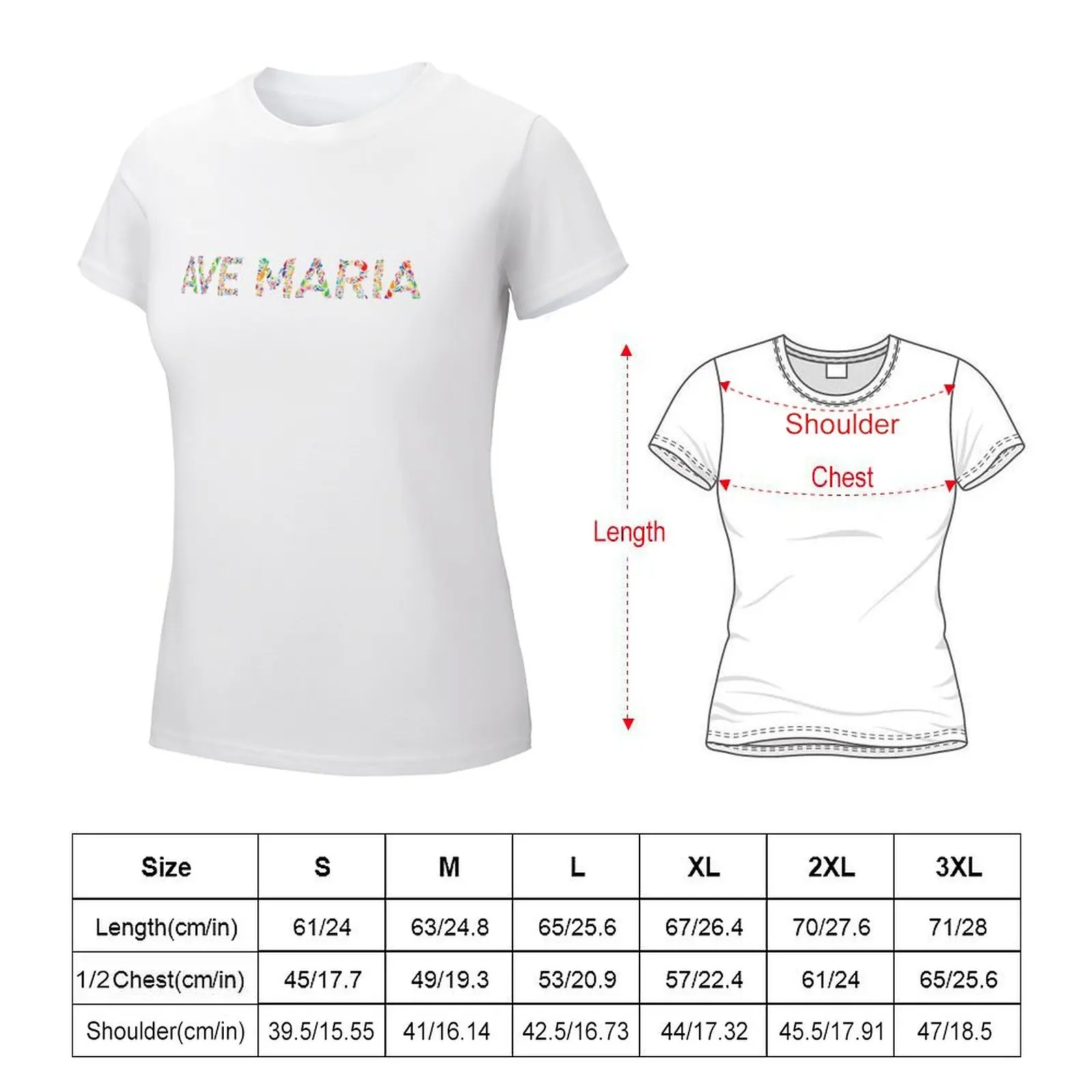 Ave Maria T-shirt lady clothes tops tops Women