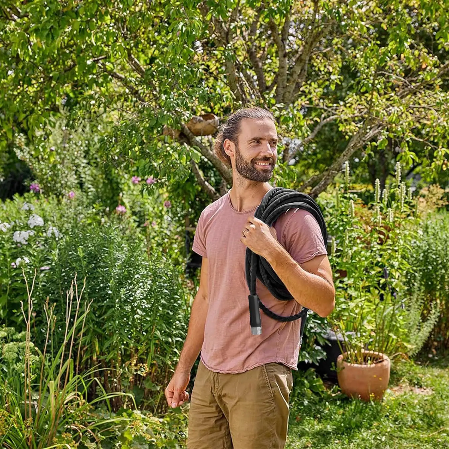 

Садовый шланг высокого давления из ПВХ, расширяемый волшебный шланг для полива и очистки сада, соединительная спринклерная головка, спринклерное устройство