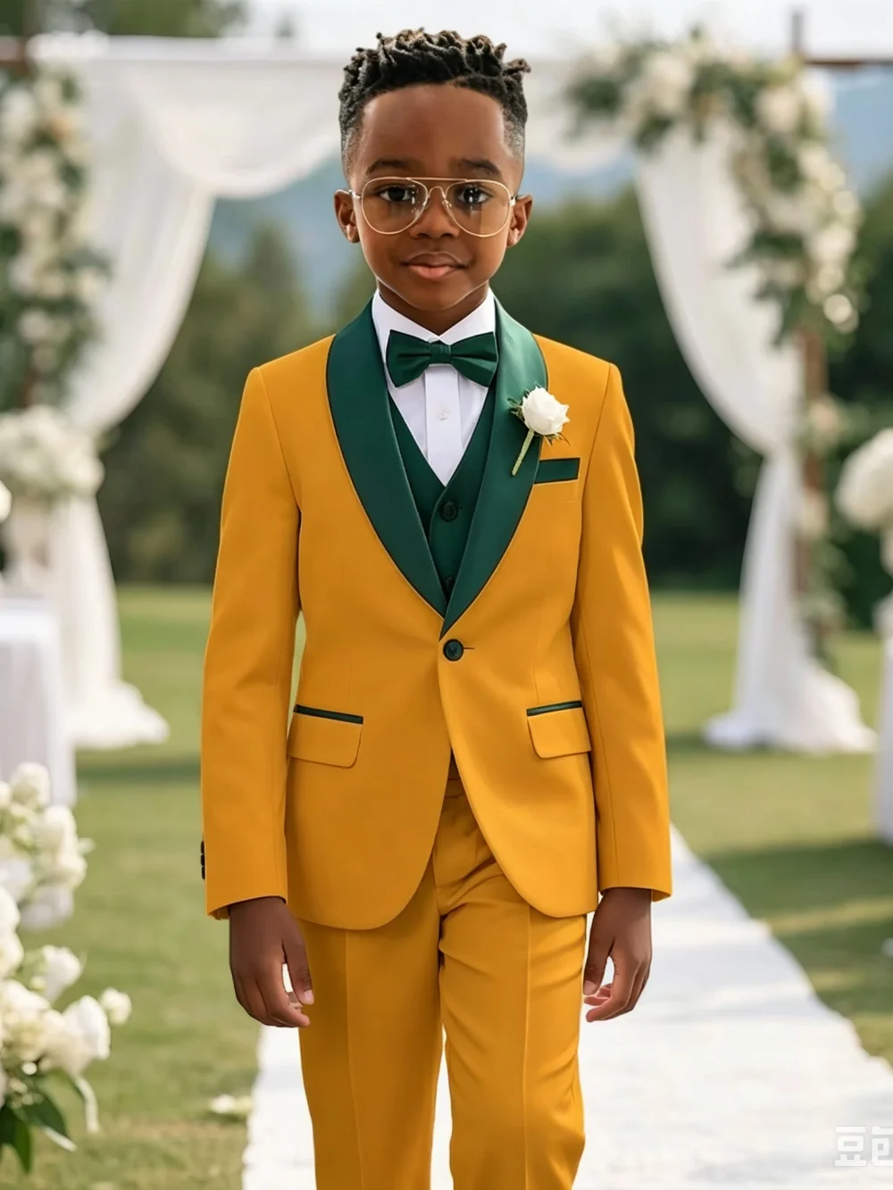 Multi-colors Boys Stylish Suit Set 3 Pieces For Birthday Party Elegant Handsome Shawl Lapel Tuxedo Wedding Guest Clothes 2-20T