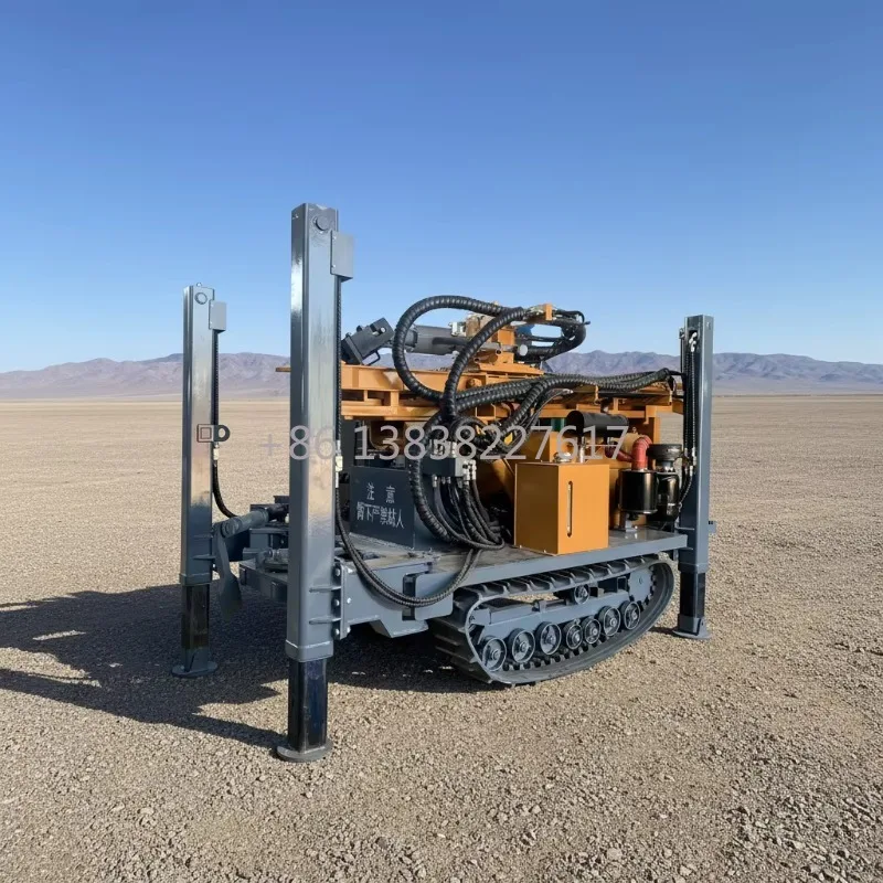 Crawler Mounted Portable Hydraulic Water Well Drilling Rig Machine 200m Deep