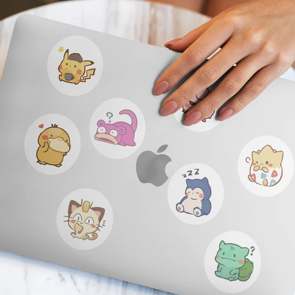 500pcs/Roll Cartoon Pokemones Stickers Kawaii Anime Eevee Diy Pvc Laptop Decals Decoration Stiker Children Reward Toy Girl Gift