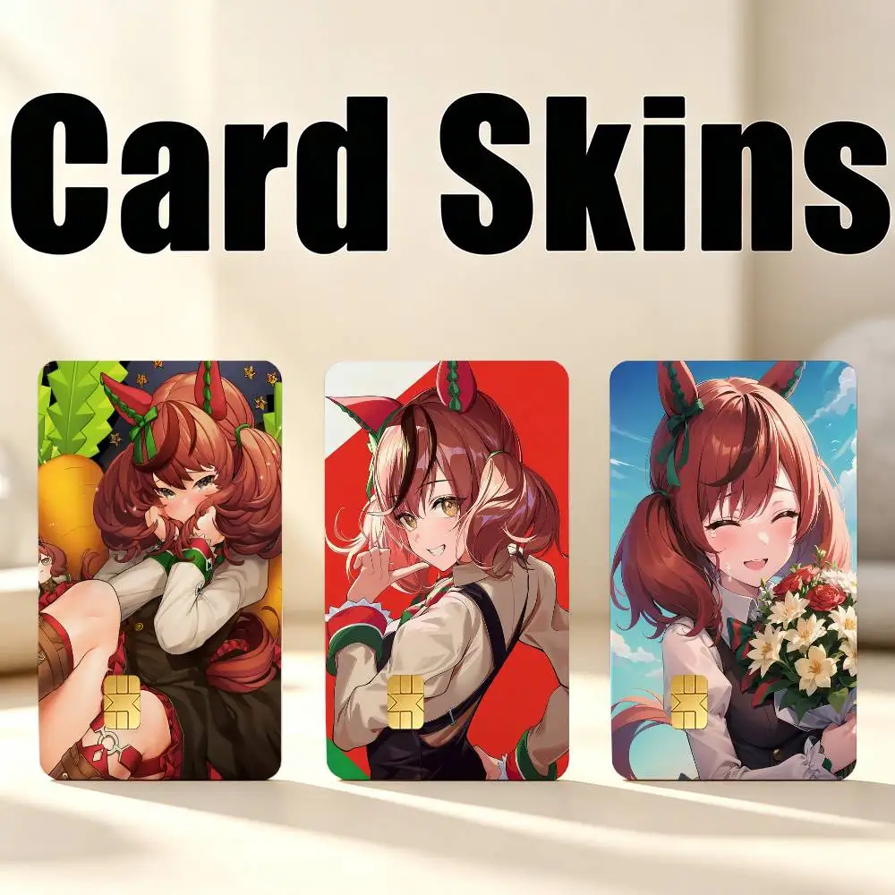 Nice Nature Umamusum 1Set 4Pcs Waterproof Card Skin Stickers for Credit Bus IC Cards