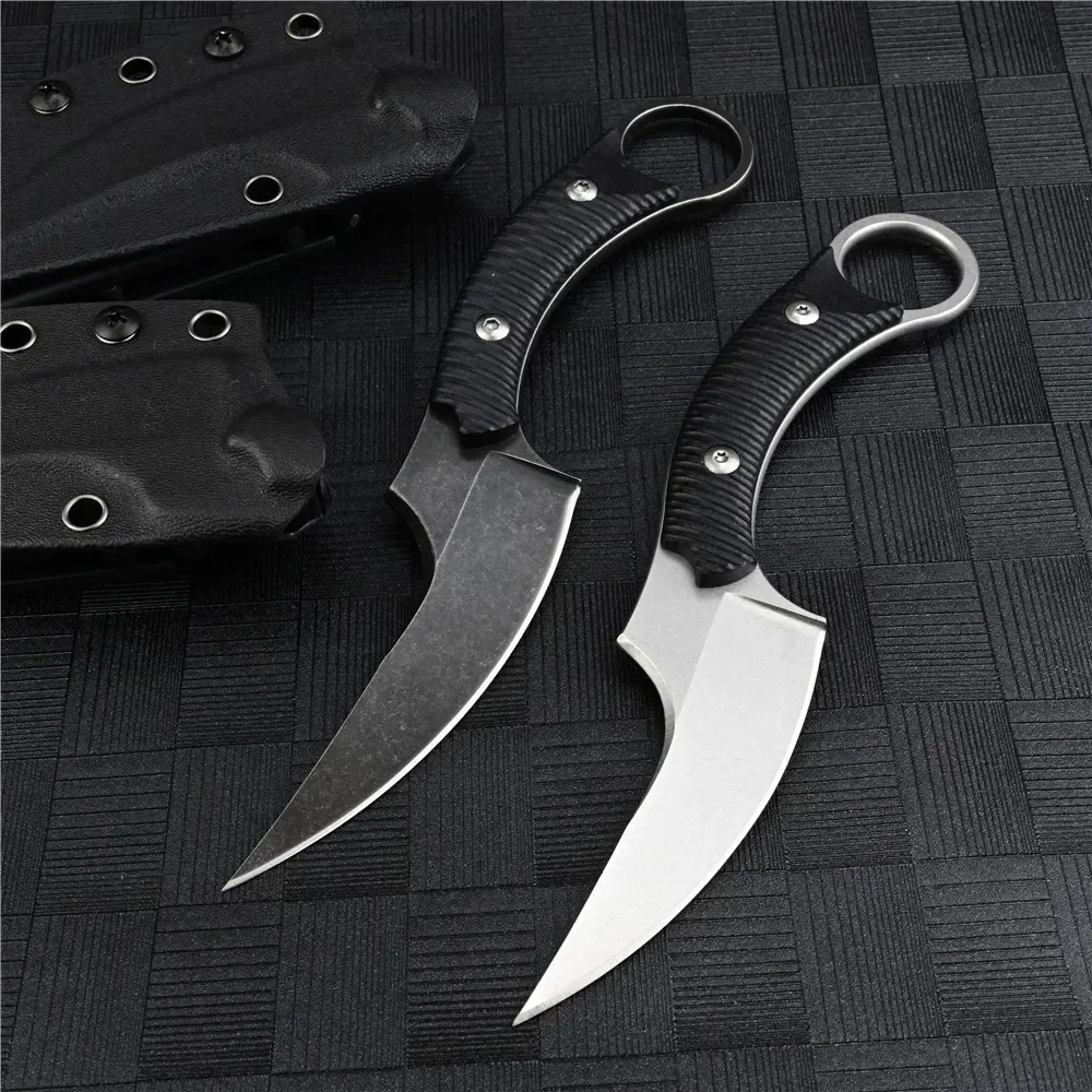 New D2 stainless steel camping tactical straight knife, outdoor mountaineering adventure knife, edc portable multi-purpose knife