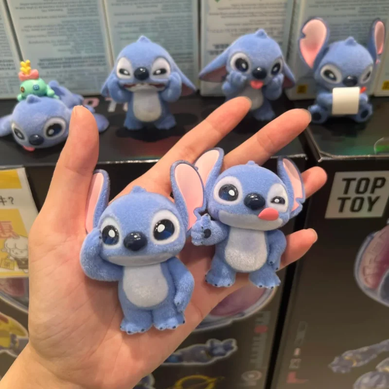 

New Authentic Disney Stitch Emoji 1.0 Series Blind Box Flocked Figure Cute Funny Desktop Ornaments Room Decorations Popular Gift