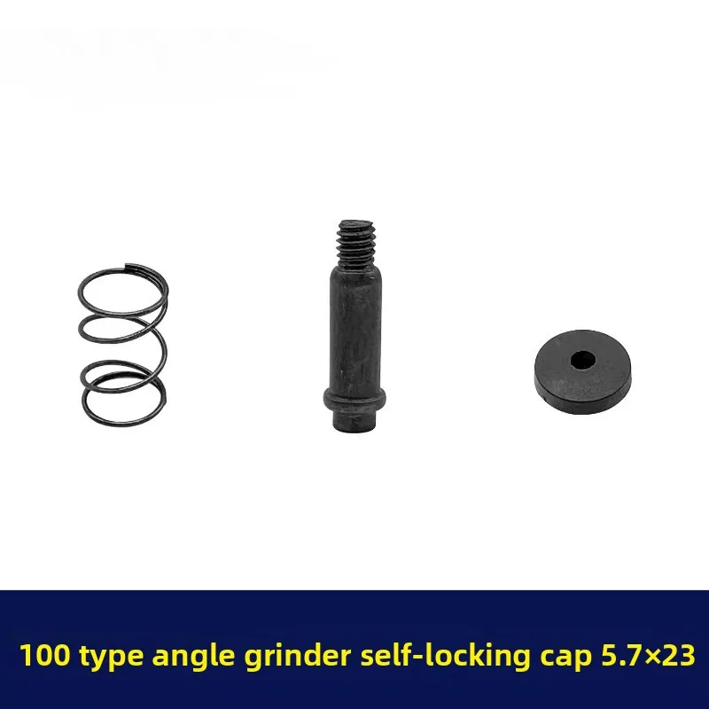 100 Type Angle Grinder Self-Locking Nut Set, 5.7x23mm Grinder Spindle Lock Screw with Spring & Washer, Power Tool Accessory