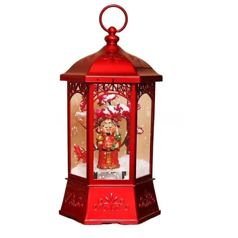 BJ-12 Christmas Snow New Year Spring Festival Luminescent Lamp Snow Old Man God of Wealth Ornament Decoration