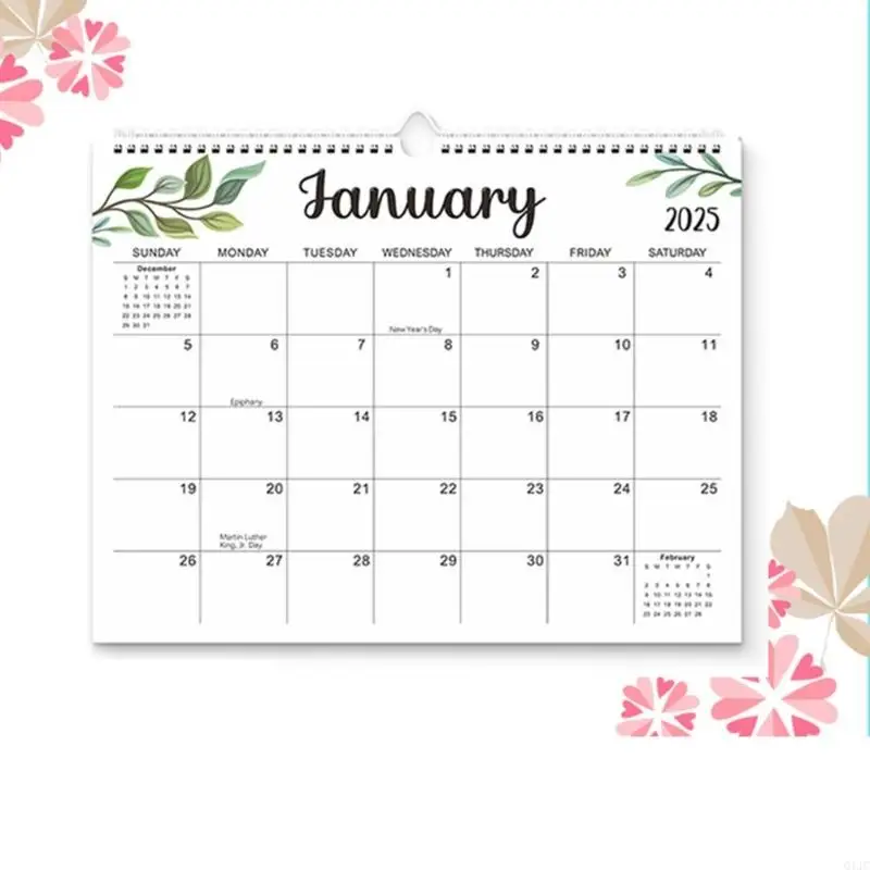 Q1JC 2025 الحائط التقويم المعلق الشهري المراجع 18 شهر