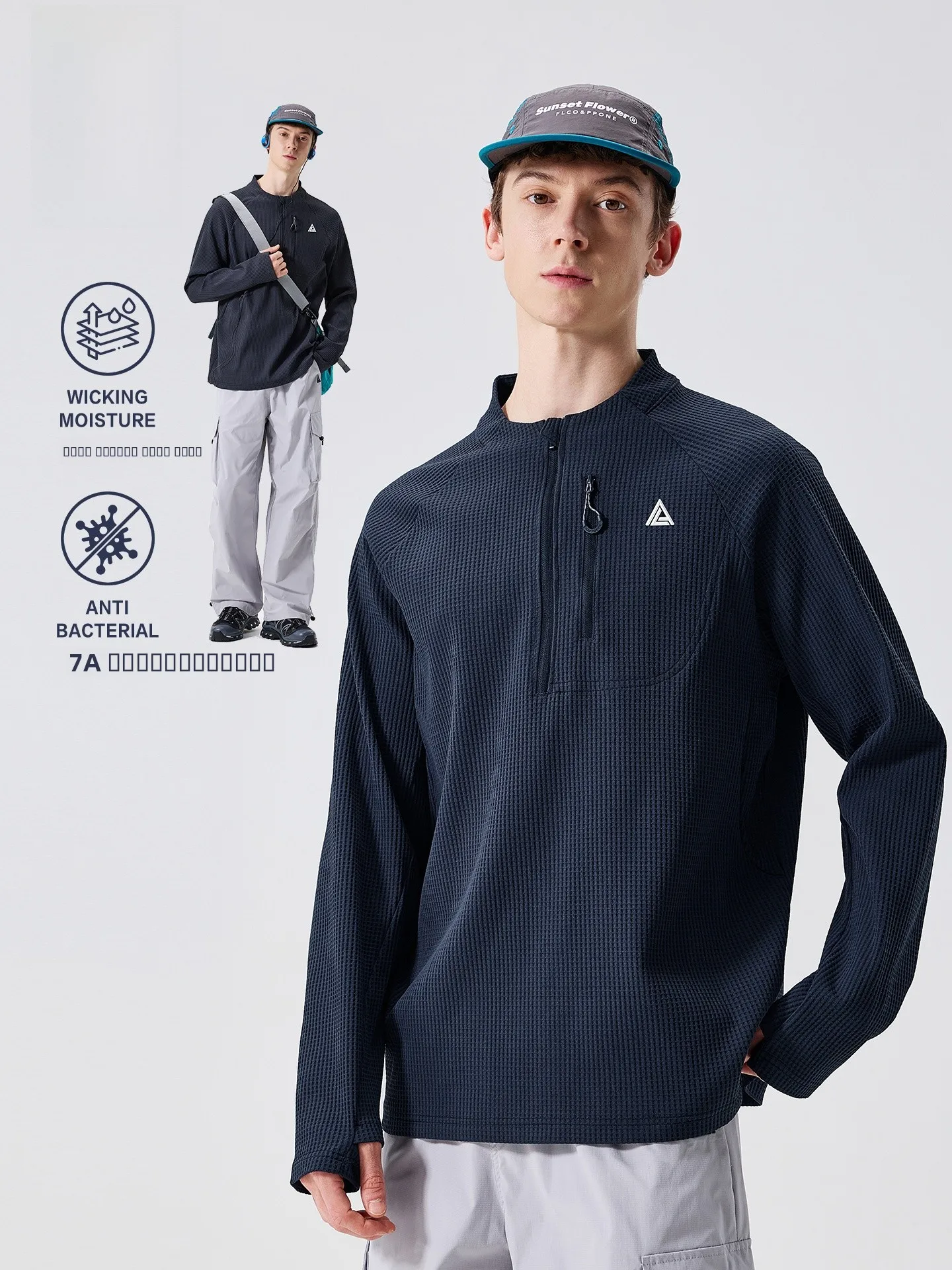 

LAZY DAY Outdoor Long Sve T-irt Men's Mountain Climbing Hiking Sport Qui Dry Moisture ng Loose Fit Polyester Fiber