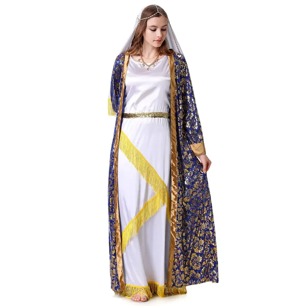 

Ancient Greek Mythology Goddess Cosplay Dress Halloween Middle Eastern Arab Egyptian Shepherd Robe Carnival Party Stage Dress Up