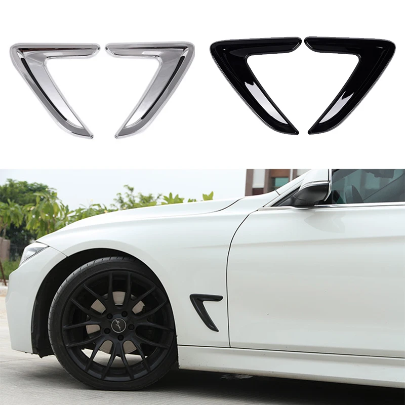 Chrome Blade Side Fender Air Vent Outlet Trim Sticker for BMW 3 Series F30 Gran Turismo GT3 320 316 318 328 335 340 Accessory