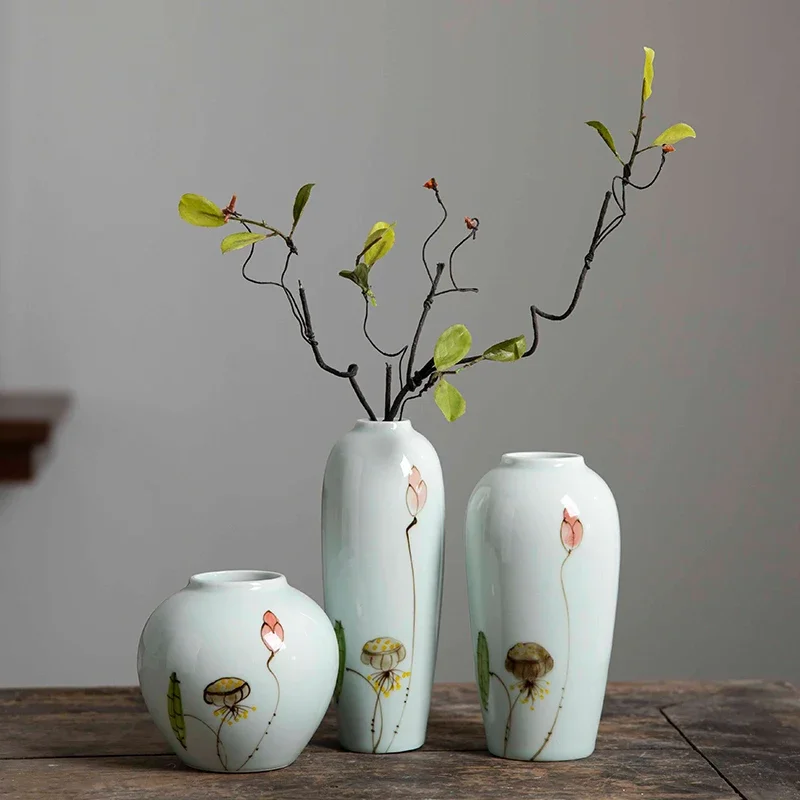 

Jingdezhen hydroponic ceramic vase combination home living room porch creative flower arrangement dried flower floral home