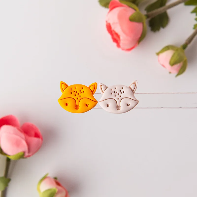 Cute Bear Fox Hedgehog Polymer Clay Cutter Soft Pottery DIY Earrings Jewelry Pendant Cutting Mold Jewelry Modeling Pottery Tool