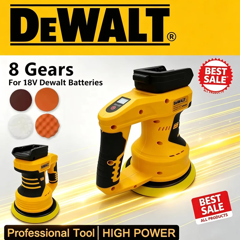 Dewalt 8 Gears Cordless Car Polisher Adjustable Auto Electric Waxing Sanding Sealing Glaze Tool Rechargeable 18-20V Battery