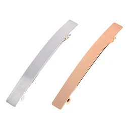 Hair Clip Women Metal Strip Long Barrettes Hair Clips Vintage Hairpin Automatic Smooth Gold/Silver Spring Clip Headwear Hairgrip