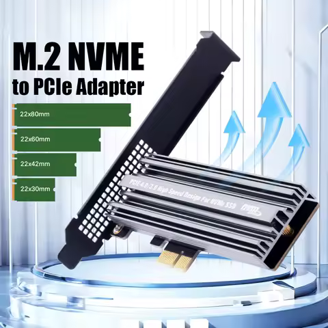 M.2 NVMe SSD to PCIe 4.0 x1 Adapter with Aluminum Heat Sink, High-Speed Expansion Card for 2280/2260/2242 SSDs