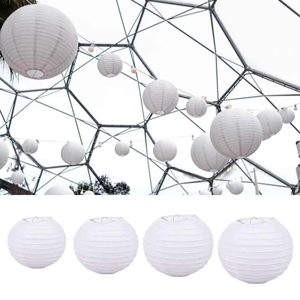 Festival Birthday Chinese Mid Autumn Round DIY Lamp Hanging Lantern Ball Paper Lantern White Lantern Paper Lamp