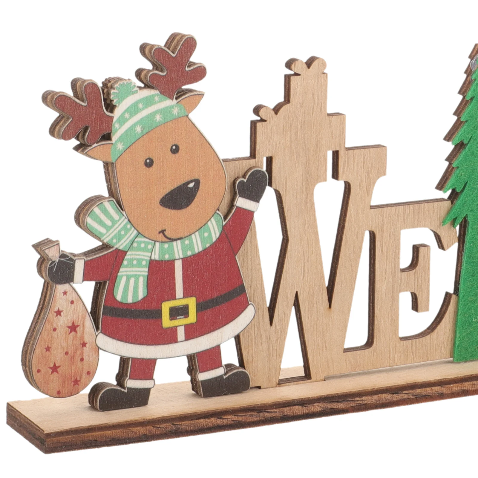 

Christmas Wooden Table Sign Deer Decoration for Holiday Home Party Centerpiece Xmas Desktop Ornament Wood Craft Festive Decor