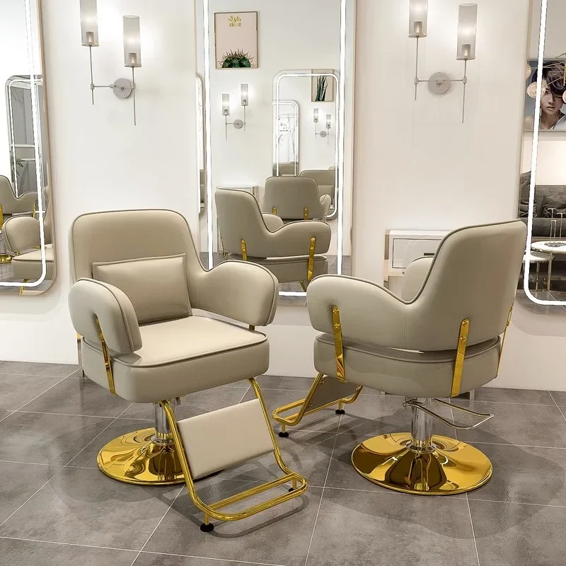 Portable Designed Barber Chair Luxury Gold Beauty Swivel Barber Chairs Barbershop Men Cadeira De Barbeiro Salon Furniture