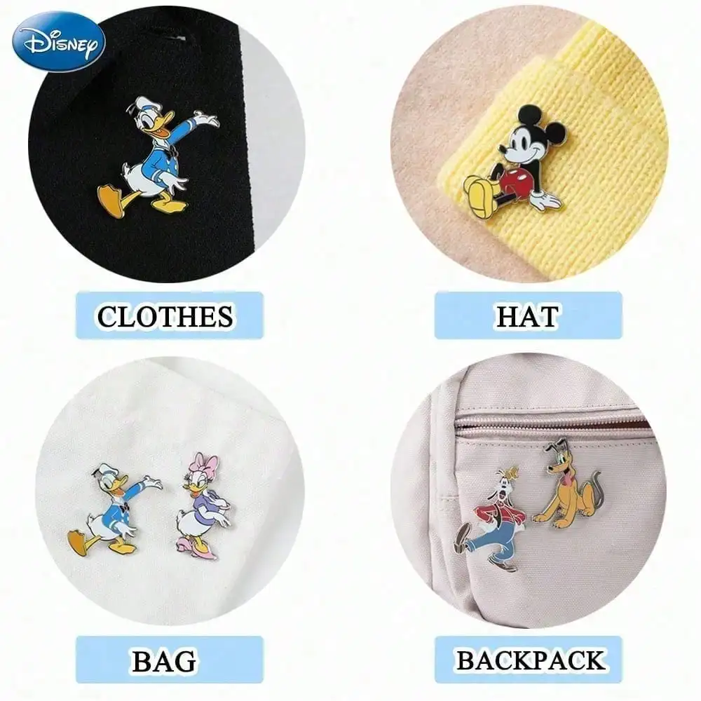 1PC Disney Officially Licensed Mickey Mouse Enamel Pins Bulk Cute Cartoon Button Pins Decorative Badges Clothes Bag Backpack Hat view 5