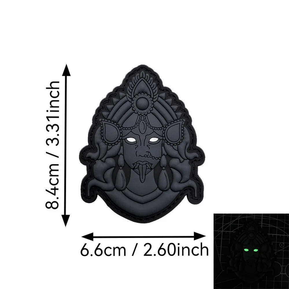 Parche táctico de goma PVC luminiscente Medusa Anubis para mochila