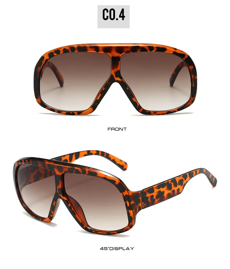 Retro Großen Rahmen Frauen Quadrat Sonnenbrille Marke Schwarz Runde Gradienten Coole Männer Sonnenbrille Ein Stück Designer Pilot Sonnenbrille – Detail 19