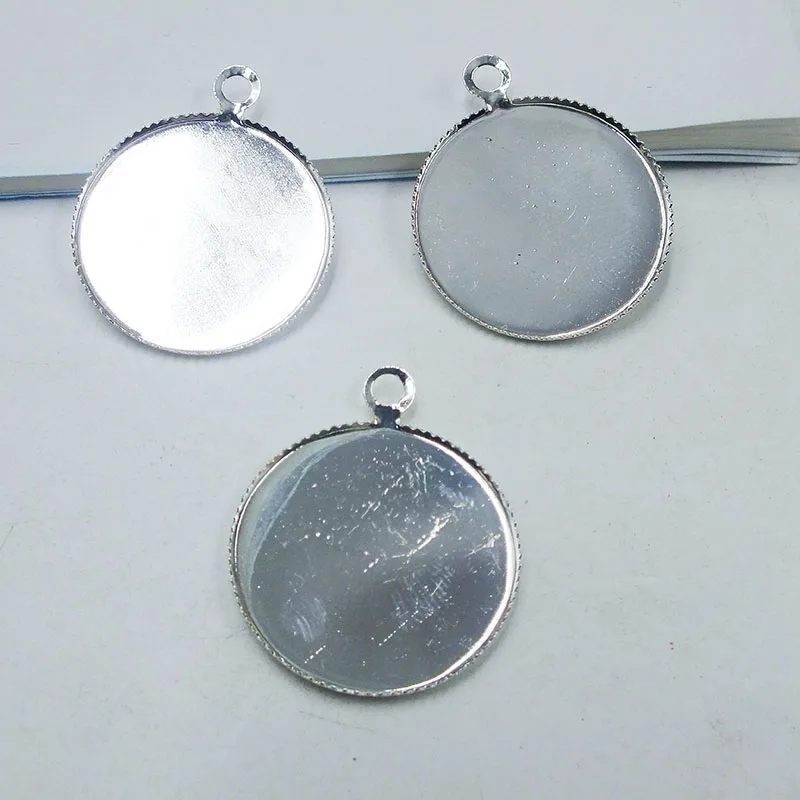 500pcs/16mm High quality silver plated Pendant Trays Blank Pendant Bases Cameo Cabochon,Bezel Pendant Settings