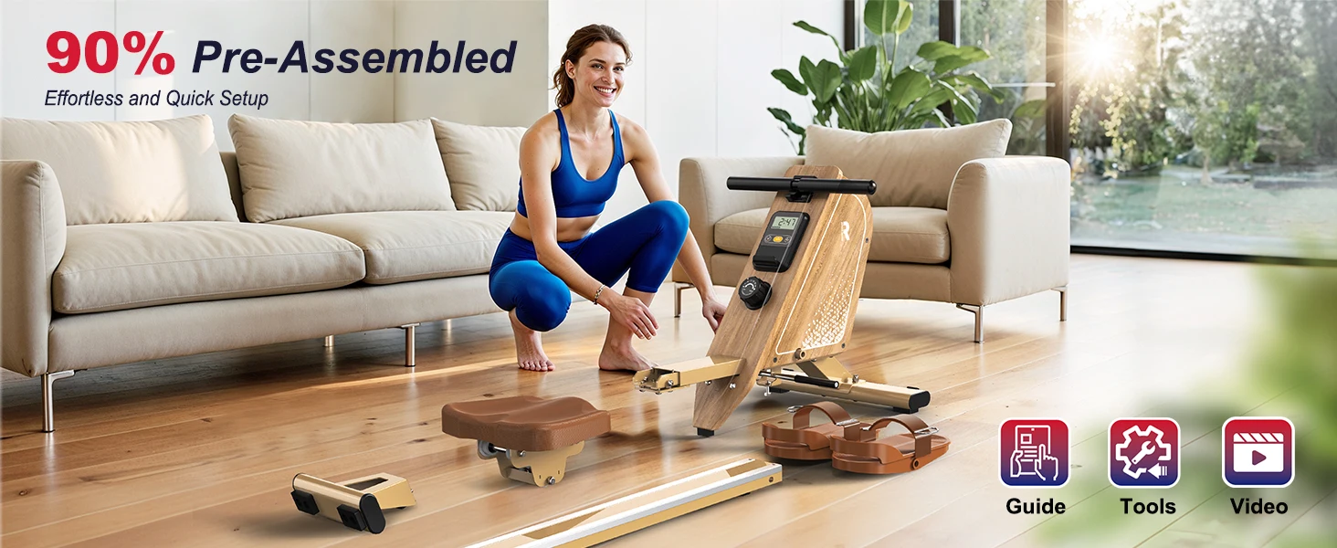 Faltbarer Magnetischer Rudertrainer mit Bluetooth-Monitor, 16 Stufen, 150kg Belastbarkeit, Vertikale Aufbewahrung – Detail 11