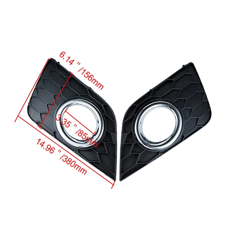 POSSBAY Car Front Bumper Headlight Fog Light Cover Grille Trim Fit Halogen Lamp Decoration Bezel for Nissan Sentra 2016 2017