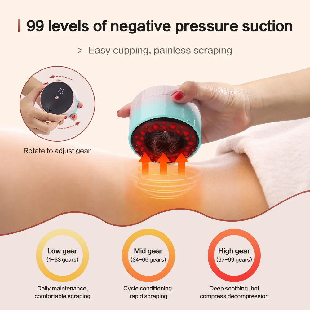 99 speed electric cupping hot compress negative pressure scraping instrument whole body meridian dredging massage instrument