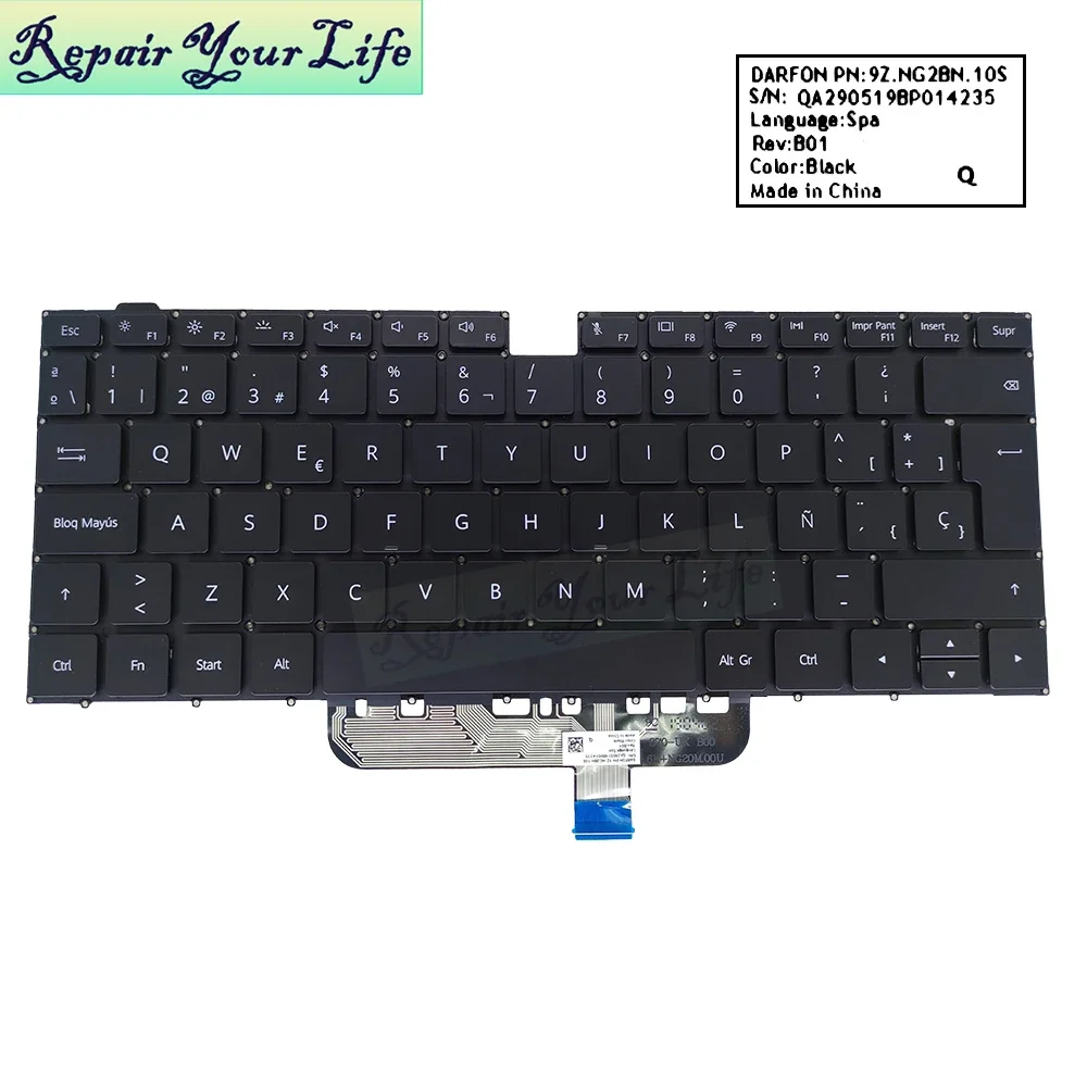 

New Backlit Spanish Keyboard for Huawei MateBook D 15 BOB-WAH9 WAE9P BOH-WAQ9L WAP9R WAQ9R WAQ9RP Notebook PC Laptop Keyboards